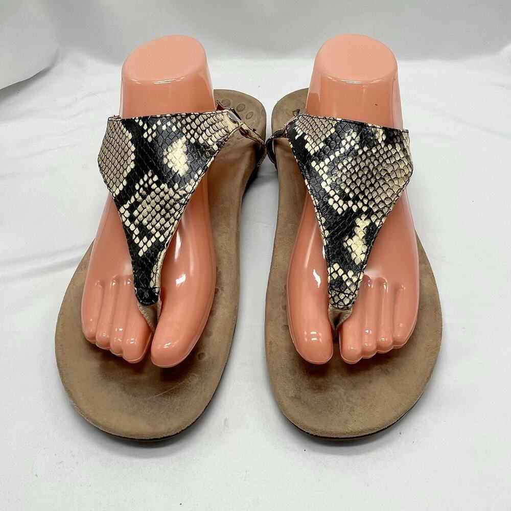 Vionic Kirra Sandal Womens 11 Slingback Toe Post Leather Snakeskin TVW5126